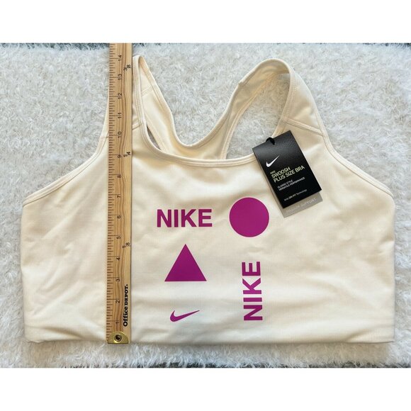 Nike Swoosh Women's Plus Size Bra Medium Support Cream Sz 2X New WT - Picture 5 of 12